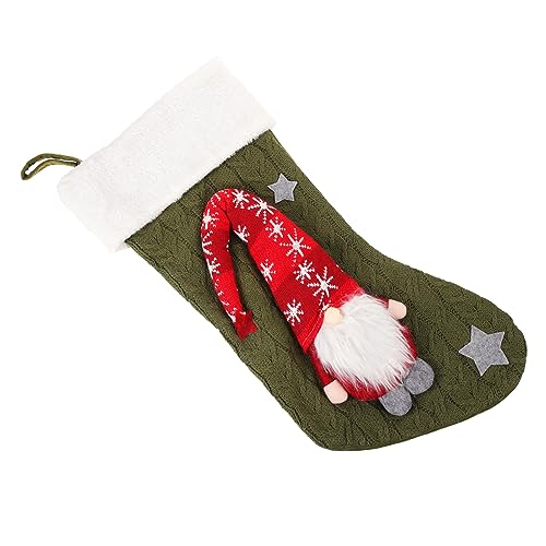 Garneck Grüne Gestrickte Weihnachtsstrumpf Deko mit Großem Fassungsvermögen Hängende und Süßigkeitentasche für Baum Kamin Fenster und Festliche Wohnraumdekoration Garneck Grüne Gestrickte Weihnachtsstrumpf Deko mit Großem Fassungsvermögen Hängende und Süßigkeitentasche für Baum Kamin Fenster und Festliche Wohnraumdekoration von Garneck