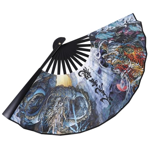 Garneck Handgefertigter Faltfächer Im Drachen-stil Aus Seide Im Chinesischen Stil Für Die Dekoration von Garneck
