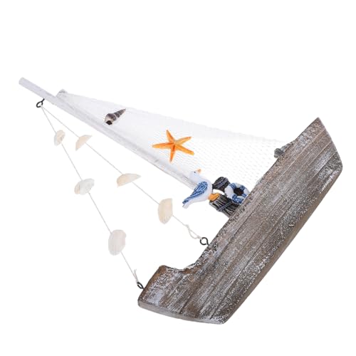 Garneck Handgefertigtes Holz Segelboot mit Details Vintage Nautisches Modell für Küstendekoration im oder Büro für Strandpartys und Entspannende Atmosphären von Garneck