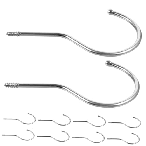 Garneck 10stücke Einschraubhaken Aus Edelstahl Für Diy-kleiderbügelhaken Mehrzweck-schraubhaken Als Deckenhaken Schraubdeckenhaken Für Küchengeräte Tassen Handtücher Schuhe Regenschirme Un von Garneck