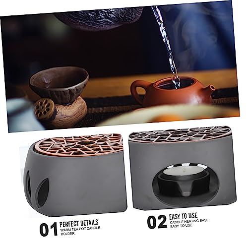 Garneck Japanischer Keramik Teewärmer Stövchen mit Rutschfestem Boden Handgefertigter Teekannen Heizhalter Hitzebeständig und für Haushalt und Teeliebhaber Teiliges ohne Teelicht von Garneck