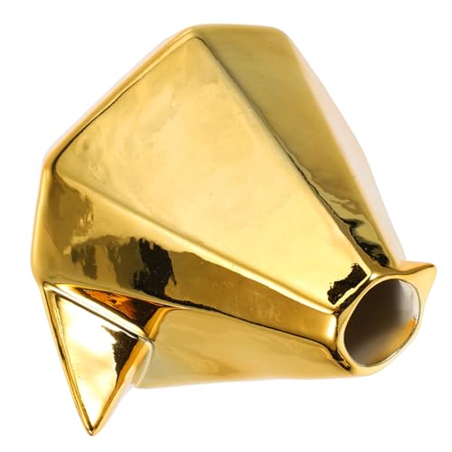 Garneck Keramik Blumenvase Goldfarbene Kleine Vogel dekovase für Trockenblumen und DIY Blumenarrangements Minimalistisches Design Robust und Stilvoll für Wohn Tischdeko von Garneck