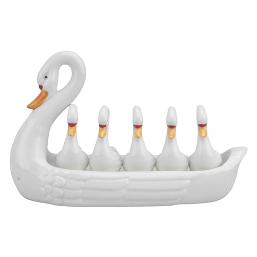 Garneck Keramik Essstäbchenhalter Schwan Design mit Stäbchenstützen und Tablett Kompakt Dekorativ für Sushi Geschirr und Besteckaufbewahrung Am Küchentisch von Garneck