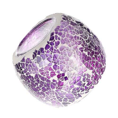 Garneck Kerzenhalter Aus Glas Romantischer Teelichthalter Glas Mosaik-kerzenhalter Buntglas Lila Mosaik-kerzenhalter Mosaik Teelicht Votivkerzenhalter Violett Kerzenzubehör Schreibtisch von Garneck