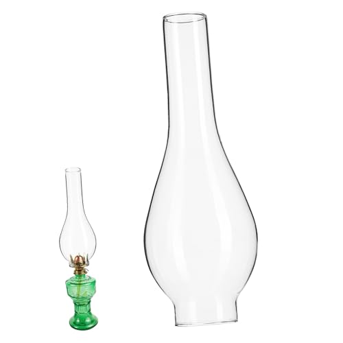 Garneck Klarer Ersatzglas Lampenschirm für Öllampe Langlebiger Hochtransparenter Lampenschirm Hitzebeständig Elegant für Zuhause Büro und Restaurant Langes Öl Laternen Glas von Garneck