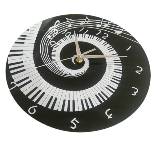 Garneck Klavieruhr Aus Acryl Tickende Uhr Dekoration Für Zuhause Büro Hotel Batterielos Zufallszeiger Große Zahlen von Garneck
