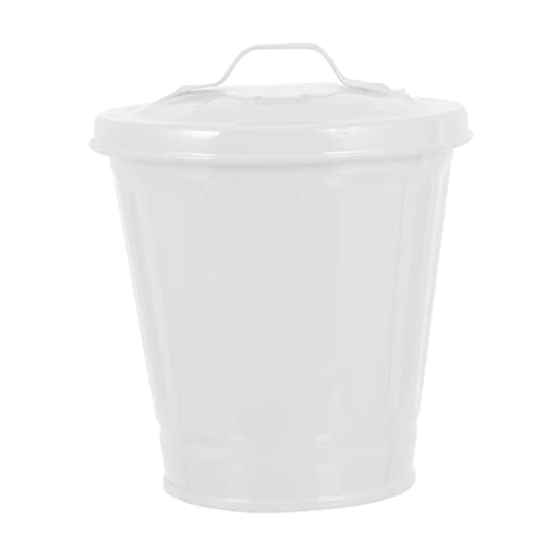 Garneck Kleiner Desktop Mülleimer aus Robustem mit Deckel Kompakter Leichter Abfallbehälter Multifunktional als Müll und Blumentopf Schickes Design für Büro und Zuhause von Garneck