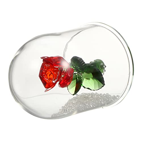 Garneck Kristallrose Im Glas In Glaskuppel Glas Für Tischplatte Nie Verwelkte Blumen Ewige Rose Dekoration Für Hochzeitsfeiern Kristallkonservierte Rose Künstlich Handgemachte Blumen Rosen von Garneck