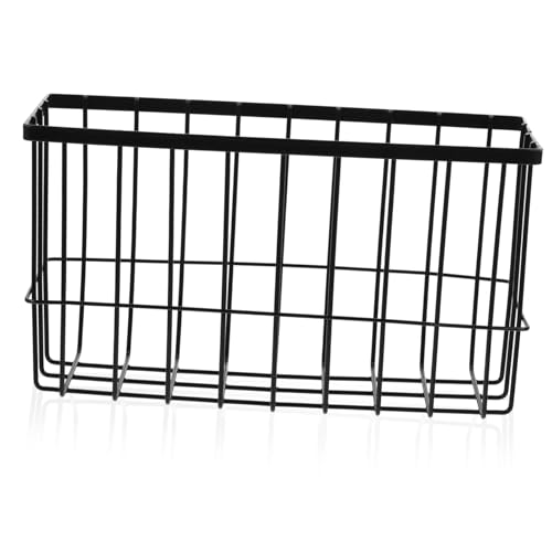 Garneck Küchen Wandregal Hängender Organizer aus Robustem Drahtkorb Mittelgroß Schwarz Platzsparend Vielseitig für Badezimmer und Küche Einfach zu Montieren für Kleine Aufbewahrung von Garneck