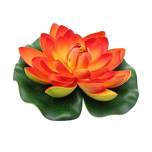 Garneck Künstliche Schwimmende Poolblumen 18 cm Schwimmende Schaumstoff-Lotusblume Mit Seerosenkissen Echte Seerose Lebensechte Kunstpflanzen Für Zuhause Garten Terrasse Teich Aquarium von Garneck