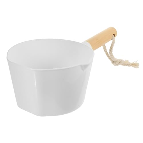 Garneck Kunststoff-Wasserkelle Badekelle Schöpflöffel Badezimmer Haarwäsche Wasserschaufel Tasse Duscheimer Babybad Spülbecher Für Garten Küchenzubehör Holzgriff von Garneck