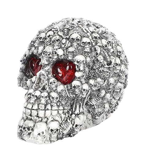 Garneck Schädel Ornament LED-Licht 1 Stück Totenkopf-Lampe Kristall-Dekor Mini-Dekor Leuchtende Dekorationen Halloween Künstliche Totenköpfe Totenkopf-Tischlampe Halloween-Strass-Schädel von Garneck