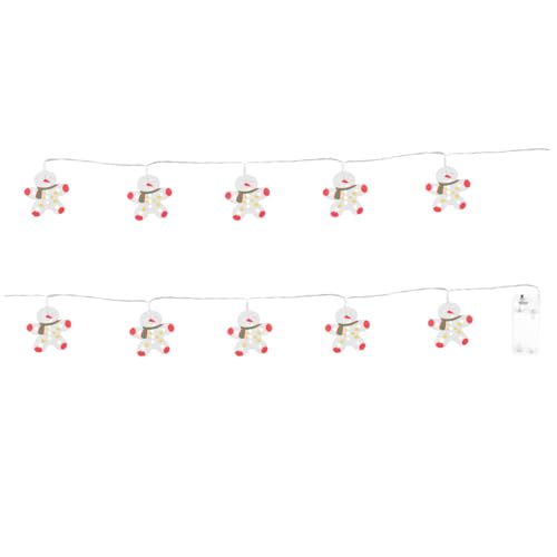 Garneck LED Lichterkette Gingerbread Man Form Warmweiße LED Batteriebetriebene Dekorative Weihnachtsdeko Für Garten Wohnzimmer Party Zaun Festliche Beleuchtung von Garneck