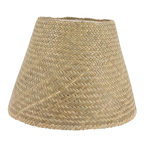 Garneck Lampenschirm Rattan-Lampe Kronleuchter Lampenabdeckung Rattan-pendelleuchten Stehlampenabdeckung Bodenleuchtenabdeckung Gewebte Beleuchtung Schatten Bambus Seetang Kunsthandwerk von Garneck