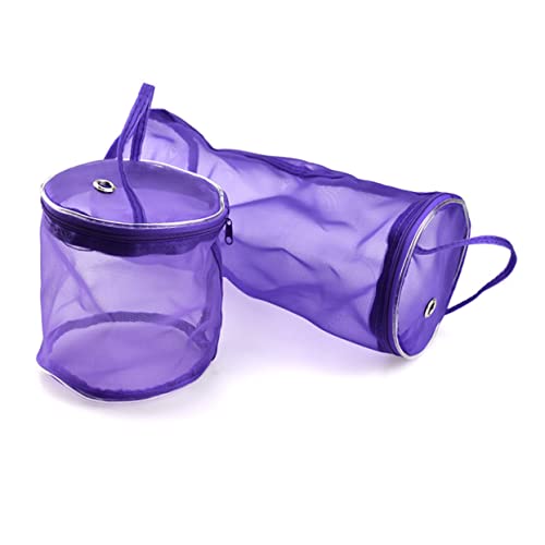 Garneck Leichte Strickgarn Aufbewahrungstasche aus Natürlichem Material Kleines Violettes Strickzubehör Organizer für Zuhause und Unterwegs Geruchsfrei Kompakte Stricktote S von Garneck