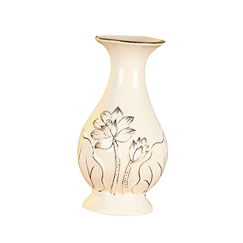 Garneck Lotusvase Aus Porzellan Handbemalte Vasen Für Tafelaufsätze Blumenvase Aus Keramik Lotusblumenvase Hohe Blumenvase Knospenvase Aus Keramik Keramikvasen Anlage Blumenbehälter Büro von Garneck