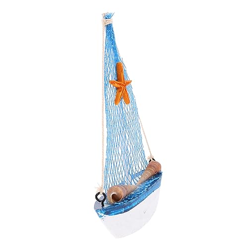 Garneck Mediterranes Holz Segelboot Modell Handgefertigte Dekoration für Schreibtisch Vintage Deko Stilvolles Wohnaccessoire für Wohnzimmer Büro Schlafzimmer von Garneck