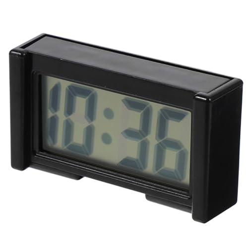 Garneck Mini Auto Digitaluhr mit Lcd display Präzise Elektronische Kfz uhr für Armaturenbrett Kompakt Stabil Geeignet für Auto Büro und Zuhause Schwarzes Design Einfache Installation von Garneck