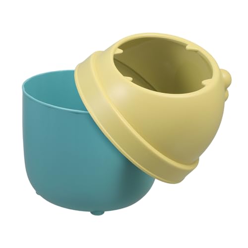 Garneck Mini Desktop Mülleimer mit Halbem Deckel Kleiner Süßer Schreibtisch Abfalleimer für Büro Schlafzimmer und Arbeitszimmer Praktischer Müllbehälter mit Dekorativem Design von Garneck