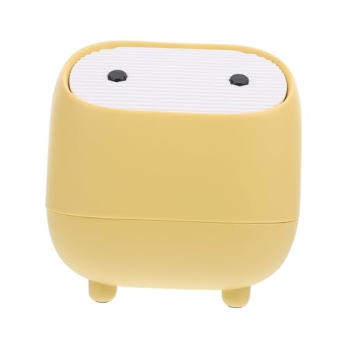 Garneck Mini Desktop Mülleimer mit Pressdeckel Platzsparender Kleiner Abfallbehälter für Büro Badezimmer Wohnzimmer Süßer Cartoon stil Kompakt und Praktisch für Schreibtisch und von Garneck