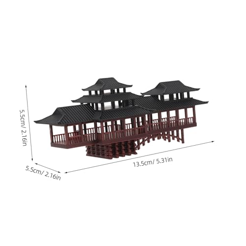 Garneck Miniatur Pavillon Figurine mit Langen Korridoren und Gebogenem Brücke Chinesisches Antikes Architekturmodell aus Kunststoff Dekorative Asiatische Gartenfigur für Bonsai Aquarium Garneck Miniatur Pavillon Figurine mit Langen Korridoren und Gebogenem Brücke Chinesisches Antikes Architekturmodell aus Kunststoff Dekorative Asiatische Gartenfigur für Bonsai Aquarium von Garneck