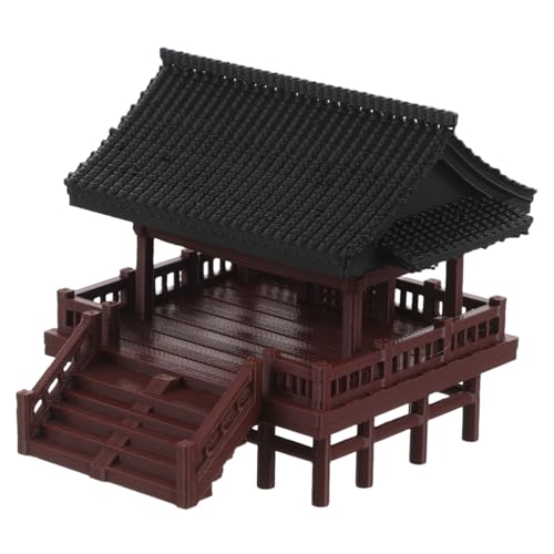 Garneck Miniatur Pavillon Modell Doppelstöckig Traditionelle Chinesische Architektur Miniatur Fischbecken Dekoration Bonsai Landschaftsschmuck Tischdeko für Aquarium und Garten von Garneck