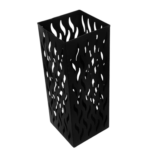 Garneck Moderner Metall Regenschirmständer Quadratisch Vielseitig für Flur Wohnzimmer Büro Rustikaler Schirmhalter mit French Floral Design Langlebiger Aufbewahrungseimer Schwarz Garneck Moderner Metall Regenschirmständer Quadratisch Vielseitig für Flur Wohnzimmer Büro Rustikaler Schirmhalter mit French Floral Design Langlebiger Aufbewahrungseimer Schwarz von Garneck