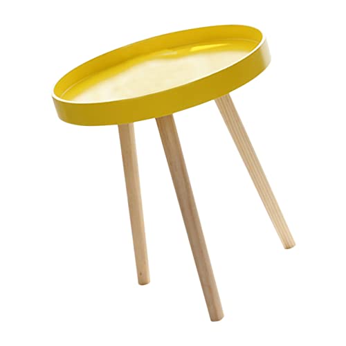 Garneck Moderner Mini Beistelltisch Rund aus Holz Kompakt und Stabil Nordischer Stil für Wohnzimmer Schlafzimmer Sofa Ecke Einfache Reinigung Helles Design Platzsparend für Enge Räume von Garneck