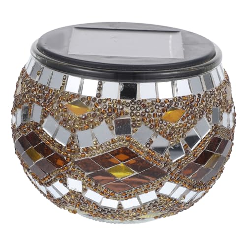 Garneck Mosaikleuchte Außen Kleine Gartenlampe Farbige Dekorative Wegdekorationen Große LED Solarleuchte Wasserdichte Leuchte Außenleuchte Solarleuchte Rasenleuchte Glas von Garneck