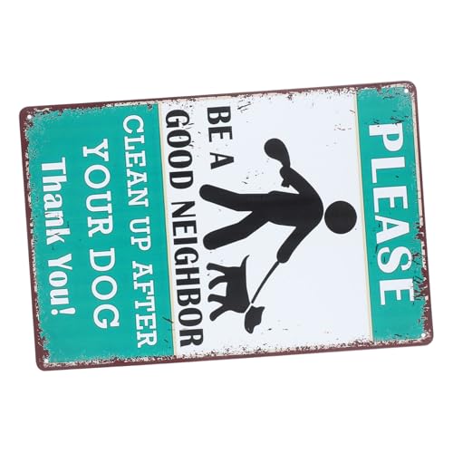 Garneck No Pooping Dogs Schild aus Metall Retro Warnschild für Garten Terrasse Witzige Hunde Kot Aufräumung Deko Wetterfestes Schild zur Hundeerziehung Vintage für Außenbereiche von Garneck