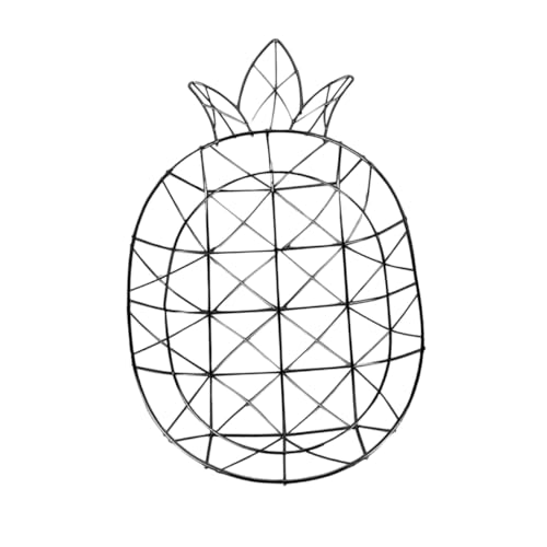 Garneck Obstkorb aus Schwarzem Metall Drahtkorb in Ananasform Dekorative Snackschale und Gemüsekorb mit Großer Kapazität für Küche und Wohnzimmer von Garneck