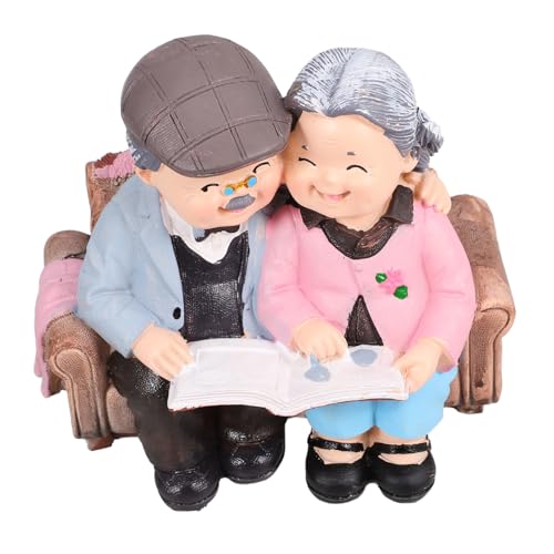Garneck Oma Und Opa Figuren Auf Bank – Liebevolle Deko Aus Kunstharz Für Jubiläum - Valentinstag Oder Als Für Großeltern – 70 Jahre Alte Ehepaar Puppe Als Nostalgisches von Garneck