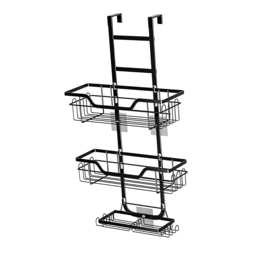 Garneck Over Door Badezimmer Organizer Stufige Wandregal mit Körben für Dusche Tür Metallregal für Badezimmeraufbewahrung Stabil Elegant von Garneck