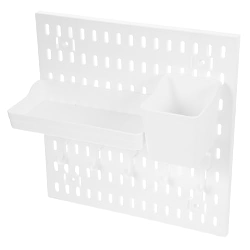 Garneck Pegboard Wandpanel Weiß Lochwand Organizer mit Vielseitigen Haken und Ablagen Multifunktional für Küche Werkstatt Garage Büro und Eingangsbereich Einfache Wandmontage von Garneck