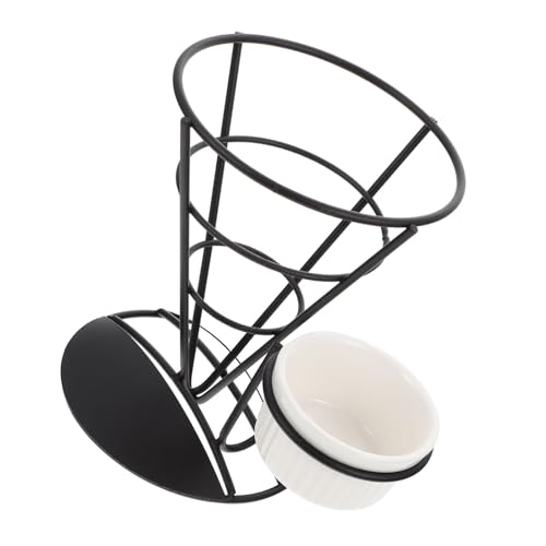 Garneck Pommes Frites Ständer aus Lebensmittelechtem Eisen Robust und Langlebig mit Kreativem Hohldesign für Zuhause Imbiss und Restaurant Praktischer Snackhalter mit Saucebecher Große von Garneck