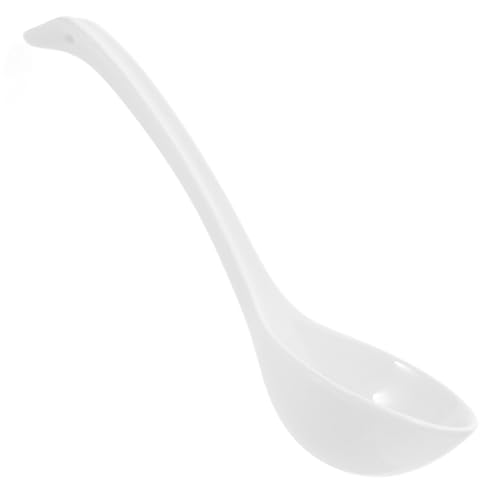 Garneck Porzellan Suppenlöffel aus Knochenporzellan Mikrowellen und Spülmaschinenfest Vielseitiger Asiatischer Ramen Löffel für Suppe Reis Nudeln Wonton Zuverlässiges Küchenutensil von Garneck