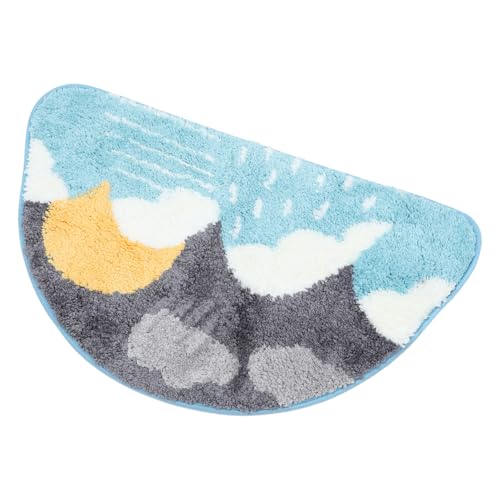 Garneck Praktische rutschfeste Bade Schlafzimmermatte aus Polyester Saugfähig Strapazierfähig Halbrund Niedliches Design Schont Böden für Hauseingänge und Badezimmer Garneck Praktische rutschfeste Bade Schlafzimmermatte aus Polyester Saugfähig Strapazierfähig Halbrund Niedliches Design Schont Böden für Hauseingänge und Badezimmer von Garneck