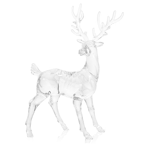 Garneck 2st Weihnachtselch Hirsch Wohnkultur Hirschschmuck Für Den Weihnachtsbaum Klare Elchstatuensammlung Klare Rentier-Ornamente Feiertags-rentierfiguren Acryl Geschenk Esstisch Büro von Garneck