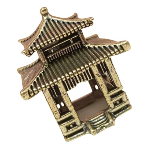 Garneck Retro Messing Pavillon Model Home Desktop Orament Pavilion Model Home Decor Miniatur Figurine Bonsai Pavilion Model Desktop Orament von Garneck