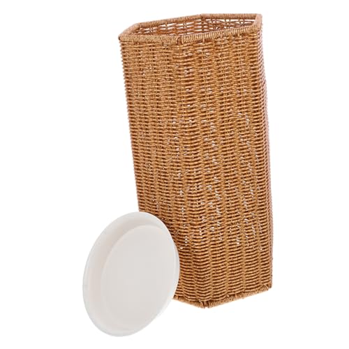 Garneck Runder Regenschirmständer mit Geflochtenem Design Großer Kapazität Robuster Eisen pp Konstruktion für Eingangsbereich Flur und Büro zur Praktischen Aufbewahrung von Regenschirmen von Garneck