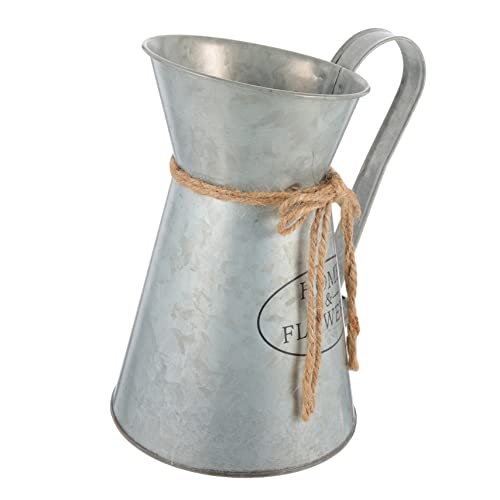 Garneck Rustikaler Metall Blumentopf Vintage Landhausstil mit Griff Dekorativer Blumen Eimer für Garten Wohnzimmer Büro Vielseitiger Pflanztopf im Used Look Garneck Rustikaler Metall Blumentopf Vintage Landhausstil mit Griff Dekorativer Blumen Eimer für Garten Wohnzimmer Büro Vielseitiger Pflanztopf im Used Look von Garneck