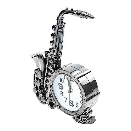 Garneck Saxophon-Wecker Wecker Für Kinder Leiser Wecker Retro-Wecker Retro-Uhr Figur Miniatur-Saxophon-Modell Dekoration Wecker Abs Saxophon-Förmige Uhr Ländlich von Garneck