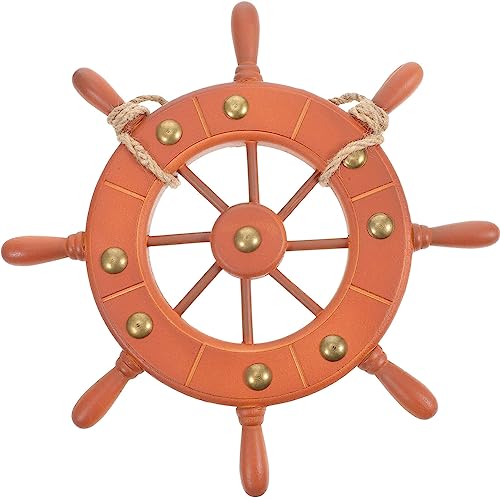 Garneck Schiffsrad Wanddeko Schiff Holzschiffruder H?ngeornament nautische Heimdekoration Hause Dekoration Schiff 35cm Wanddekoration Zum Aufhängen von Garneck