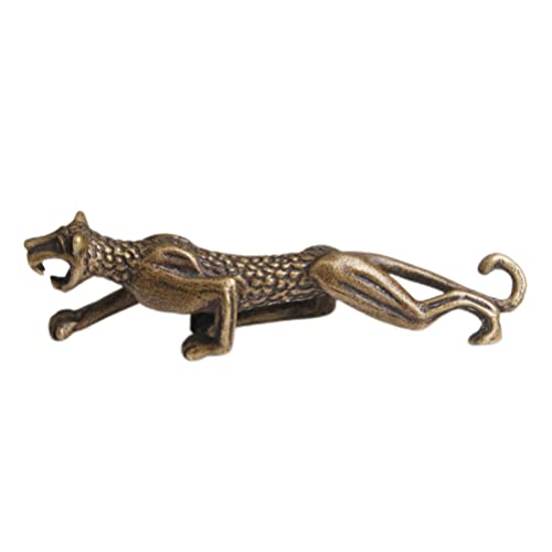 Garneck Brass Cheetah Dekoration Im Vintage-Stil Desktop Ornament Aus Antikem Messing Für Schreibtisch Pinselhalter Handgefertigte Dekofigur Für Sammler von Garneck
