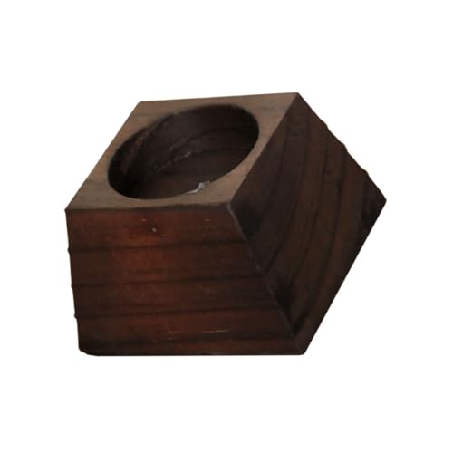Garneck Schwarzer Holz Kerzenhalter Trapezform Banquet Candleholder für Wohn und Esszimmer Rustikaler Haushalts Kerzenständer aus Natürlichem Handgearbeitetem Holz für Fest und von Garneck
