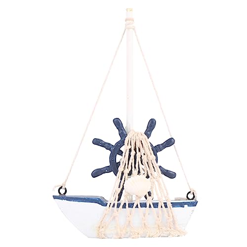 Garneck Holzschiff Dekoration Im Mediterranen Stil Segelboot Ornament Mit Baumwollseilnetz Für Weinregal Und Tisch Für Kreative Wanddeko Und Partys Garneck Holzschiff Dekoration Im Mediterranen Stil Segelboot Ornament Mit Baumwollseilnetz Für Weinregal Und Tisch Für Kreative Wanddeko Und Partys von Garneck