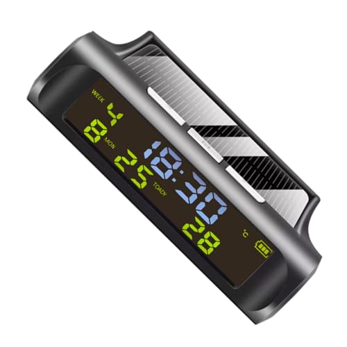 Garneck Solarbetriebene Auto digitaluhr mit Temperaturanzeige Multifunktionale Fahrzeugarmaturenbrettuhr Datum und Uhrzeit Anzeige Präzise automobilthermometer für Dashboard Garneck Solarbetriebene Auto digitaluhr mit Temperaturanzeige Multifunktionale Fahrzeugarmaturenbrettuhr Datum und Uhrzeit Anzeige Präzise automobilthermometer für Dashboard von Garneck