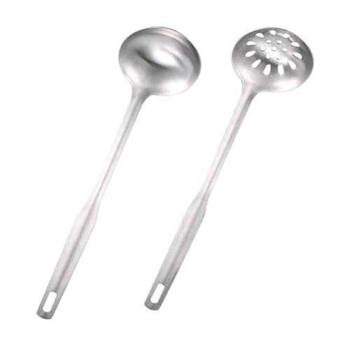 Garneck Teiliges Suppenkelle und Sieblöffel mit Langem Griff Hitzebeständig Robust für Effektives Filtern von Öl Geeignet für Zuhause Restaurant und Hot Pot Nutzung von Garneck