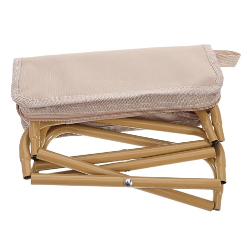 Garneck Tragbare Bank Campinghocker Zusammenklappbar Wanderhocker Klappbarer Hocker Kompakter Stuhl Zusammenklappbarer Campinghocker Camping-klapphocker Angelhocker Khaki Oxford-Stoff von Garneck