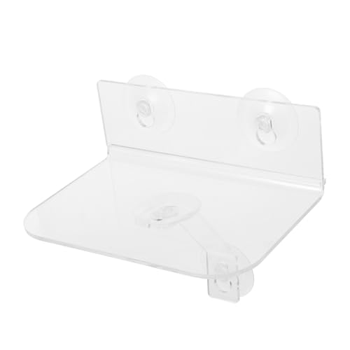 Garneck Transparente Acryl Wandregal Schwebend Dekoratives Wandboard für Blumentöpfe Robustes Poliertes Regal Einfache Montage mit Saugnäpfen für Wohnzimmer Schlafzimmer Büro von Garneck